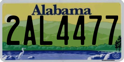 AL license plate 2AL4477