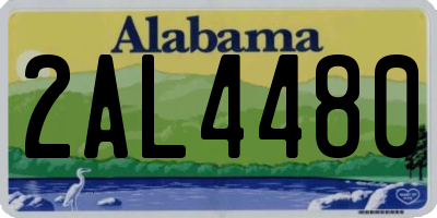 AL license plate 2AL4480