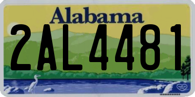 AL license plate 2AL4481