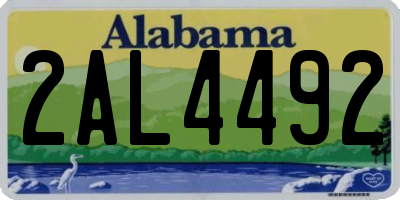 AL license plate 2AL4492