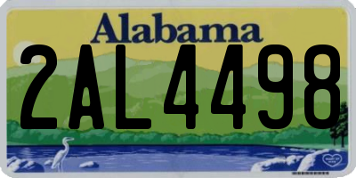 AL license plate 2AL4498