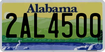 AL license plate 2AL4500