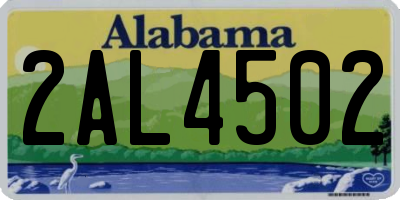AL license plate 2AL4502