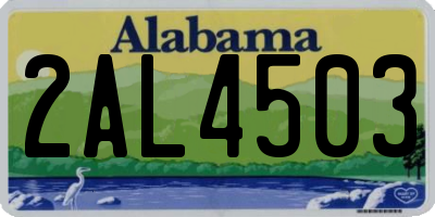 AL license plate 2AL4503