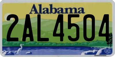 AL license plate 2AL4504