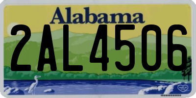 AL license plate 2AL4506