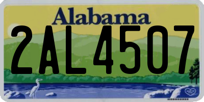 AL license plate 2AL4507