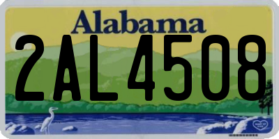 AL license plate 2AL4508