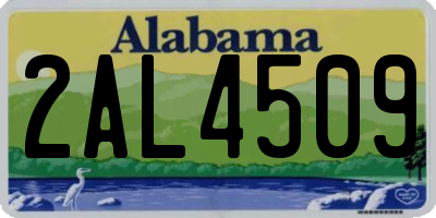 AL license plate 2AL4509