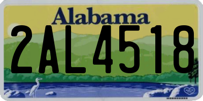 AL license plate 2AL4518