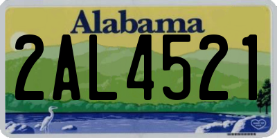AL license plate 2AL4521