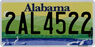 AL license plate 2AL4522