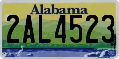 AL license plate 2AL4523