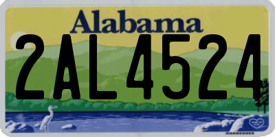 AL license plate 2AL4524