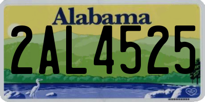 AL license plate 2AL4525