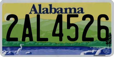 AL license plate 2AL4526