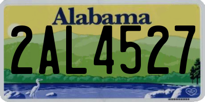 AL license plate 2AL4527