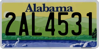 AL license plate 2AL4531