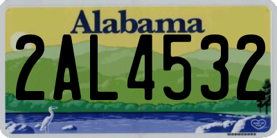 AL license plate 2AL4532