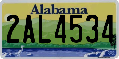 AL license plate 2AL4534