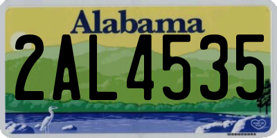 AL license plate 2AL4535