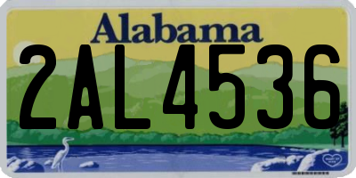 AL license plate 2AL4536