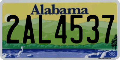AL license plate 2AL4537
