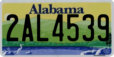 AL license plate 2AL4539