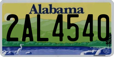 AL license plate 2AL4540