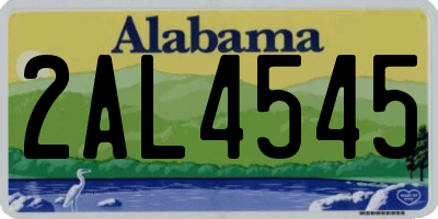 AL license plate 2AL4545