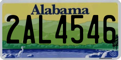 AL license plate 2AL4546