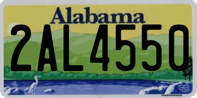 AL license plate 2AL4550