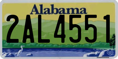 AL license plate 2AL4551