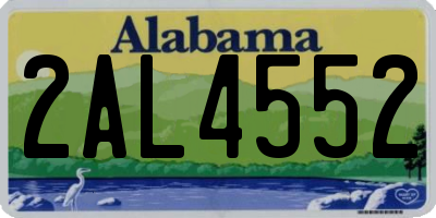 AL license plate 2AL4552
