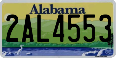 AL license plate 2AL4553