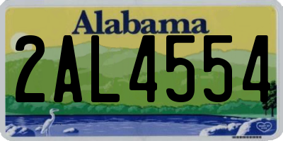 AL license plate 2AL4554