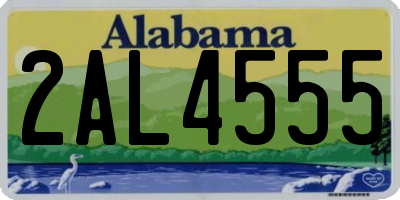 AL license plate 2AL4555