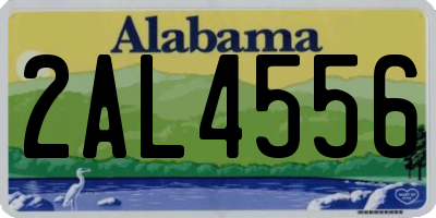 AL license plate 2AL4556