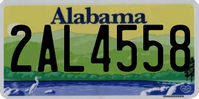 AL license plate 2AL4558