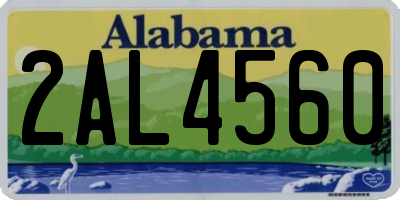 AL license plate 2AL4560