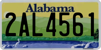 AL license plate 2AL4561