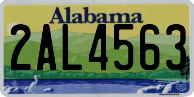 AL license plate 2AL4563