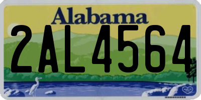 AL license plate 2AL4564