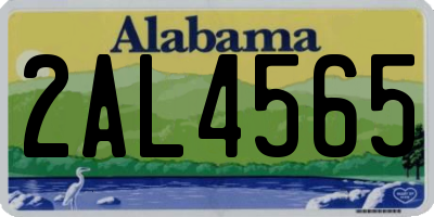 AL license plate 2AL4565