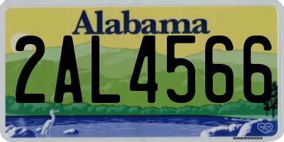 AL license plate 2AL4566