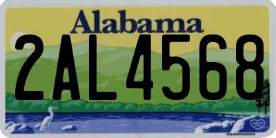 AL license plate 2AL4568