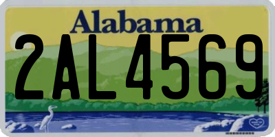 AL license plate 2AL4569