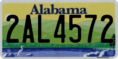 AL license plate 2AL4572