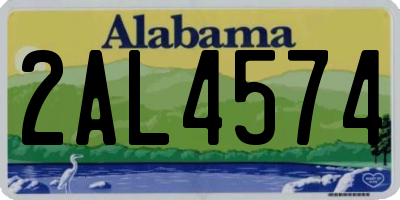 AL license plate 2AL4574