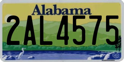 AL license plate 2AL4575